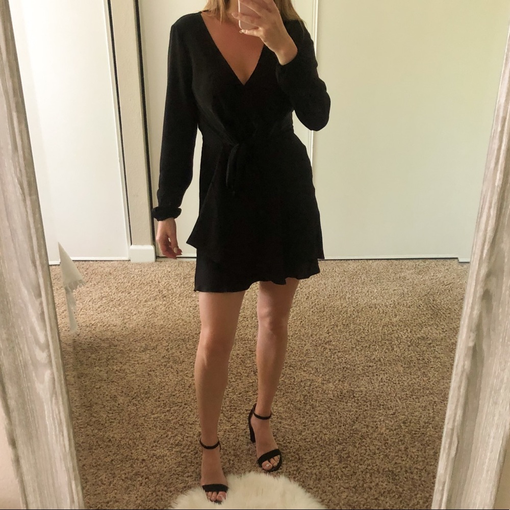 Express Long Sleeve Black Mini Dress